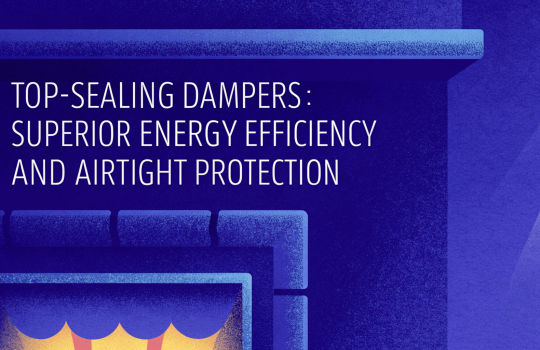 Top-sealing damper providing superior energy efficiency with an airtight seal to prevent drafts.
